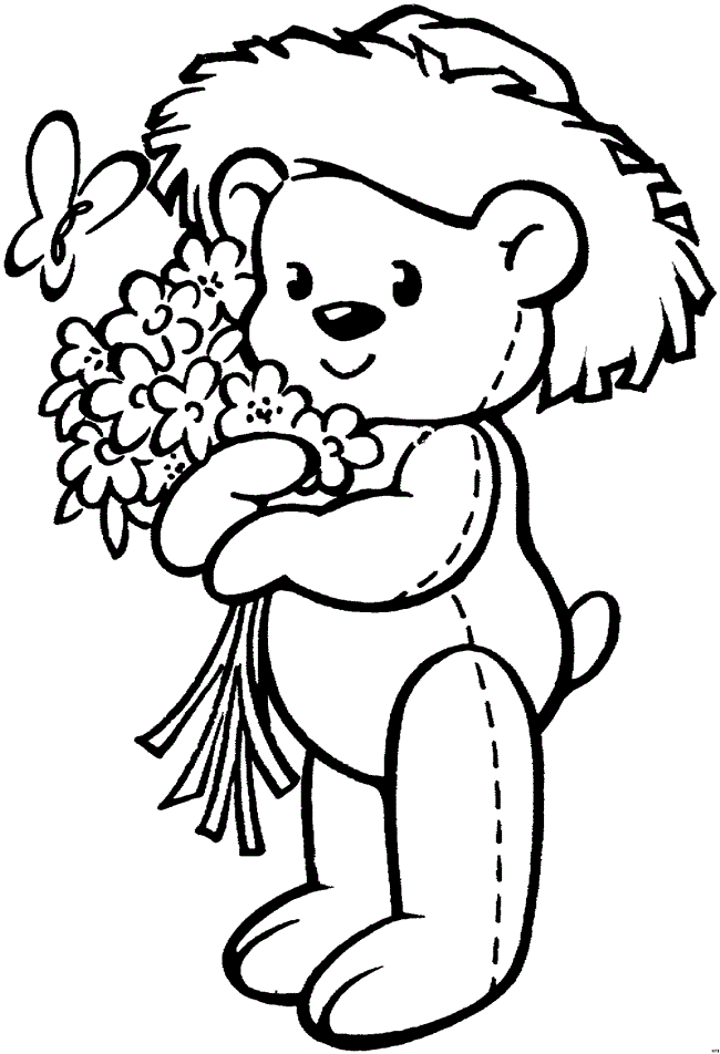 urso para colorir campestre