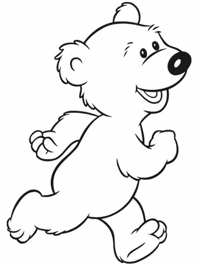 urso para colorir correndo