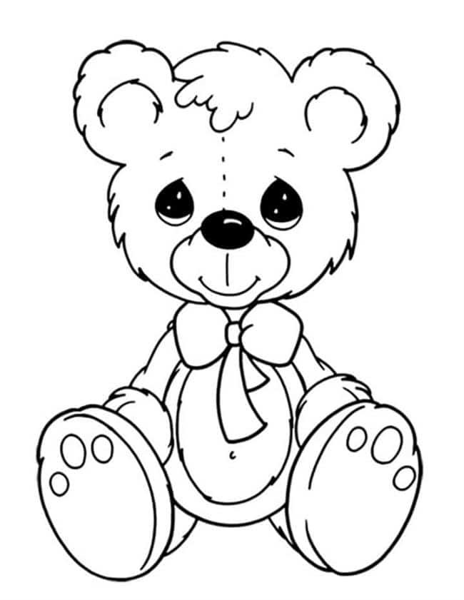 urso para colorir cute