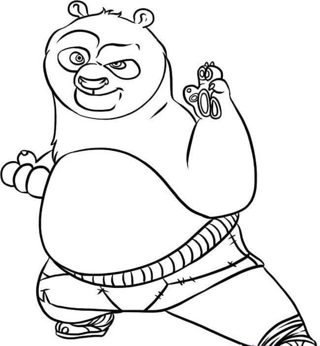 urso para colorir kung fu panda