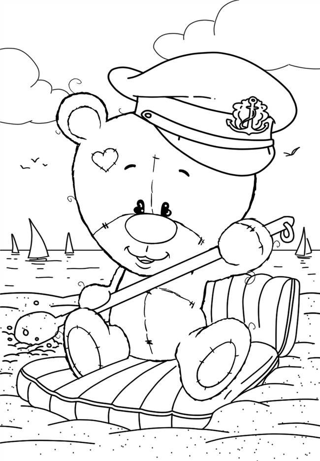 urso para colorir mar