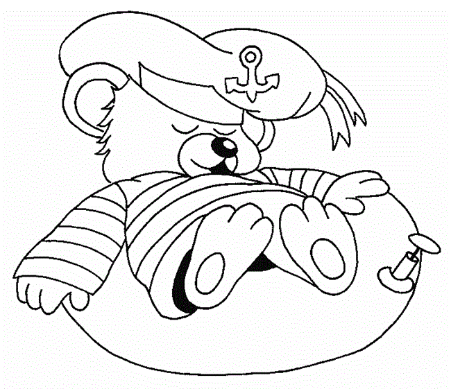 urso para colorir marinheiro