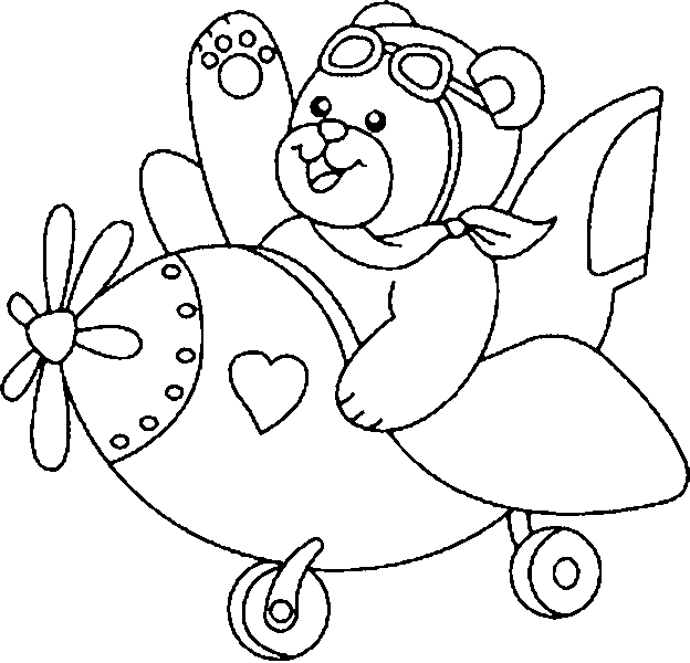 urso para colorir piloto