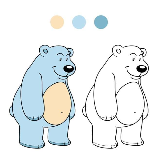 urso para colorir pintar