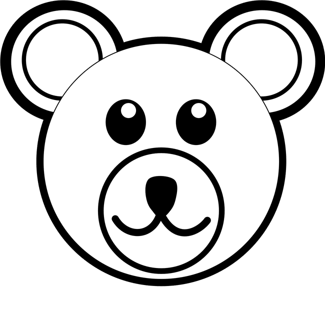 urso para colorir rosto