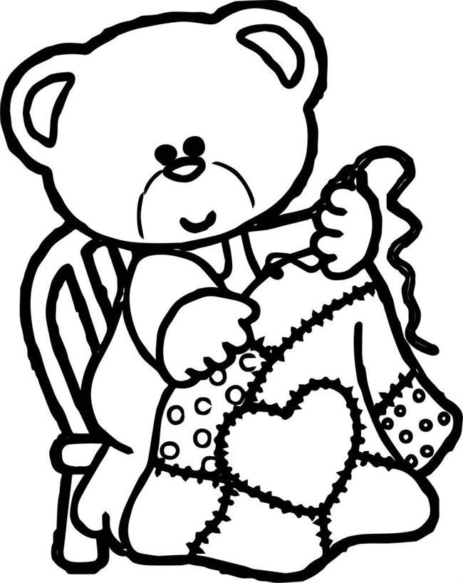 urso para colorir roupas