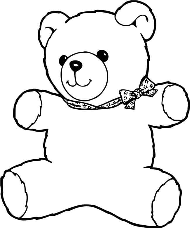 urso para colorir teddy