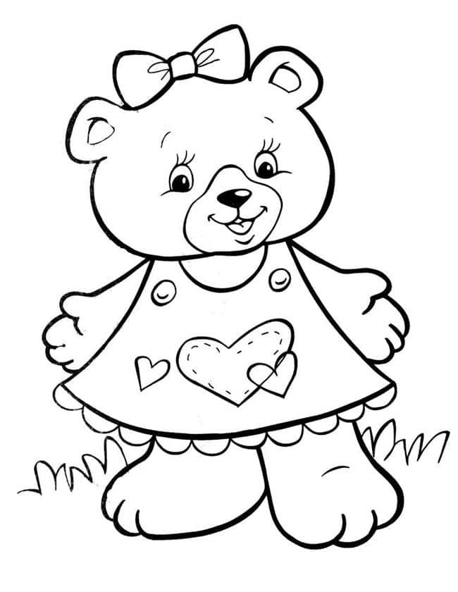 urso para colorir ursa