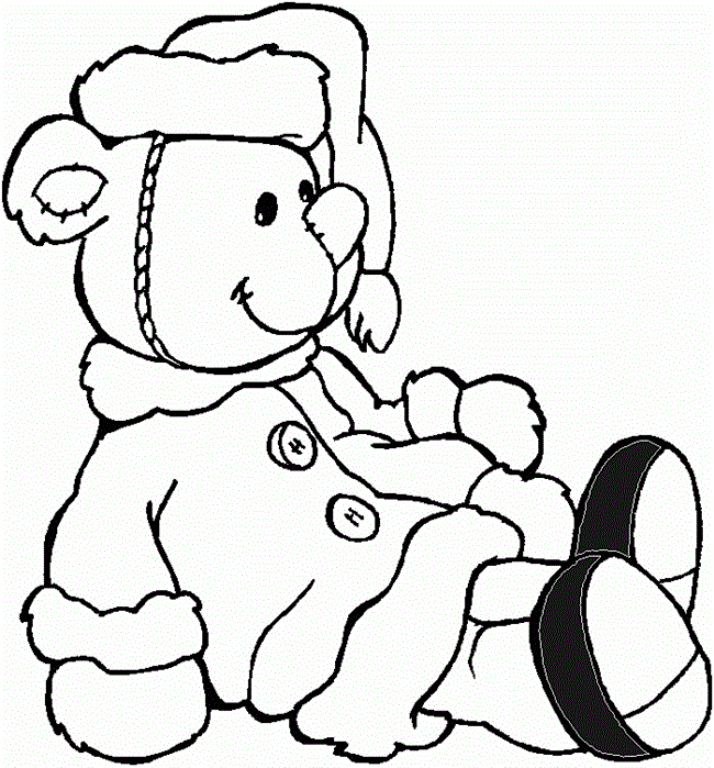 urso para colorir vestido papai noel