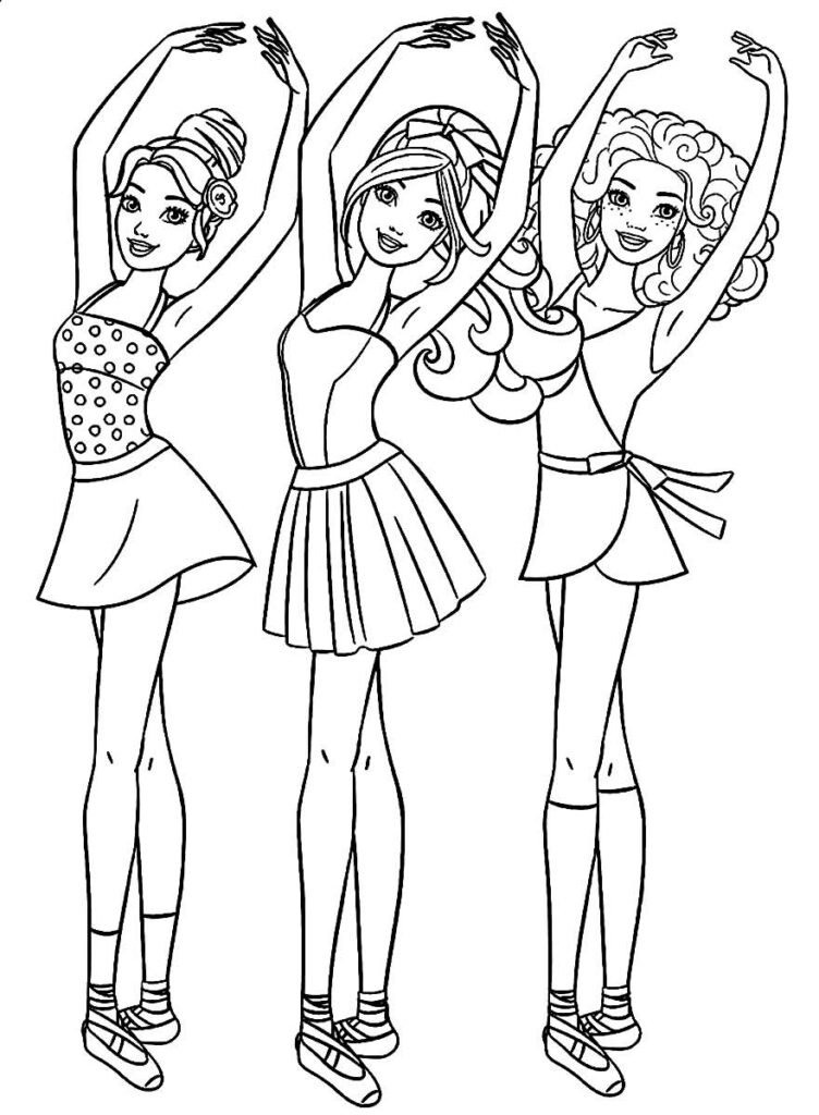 desenhos da barbie para colorir bailarina