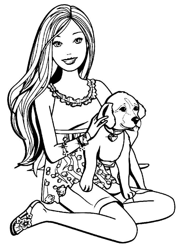 desenhos da barbie para colorir cachorro