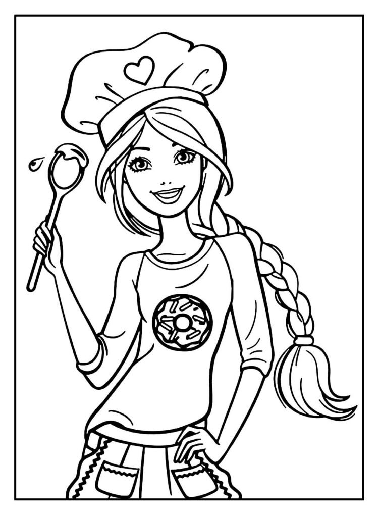 desenhos da barbie para colorir cozinheira