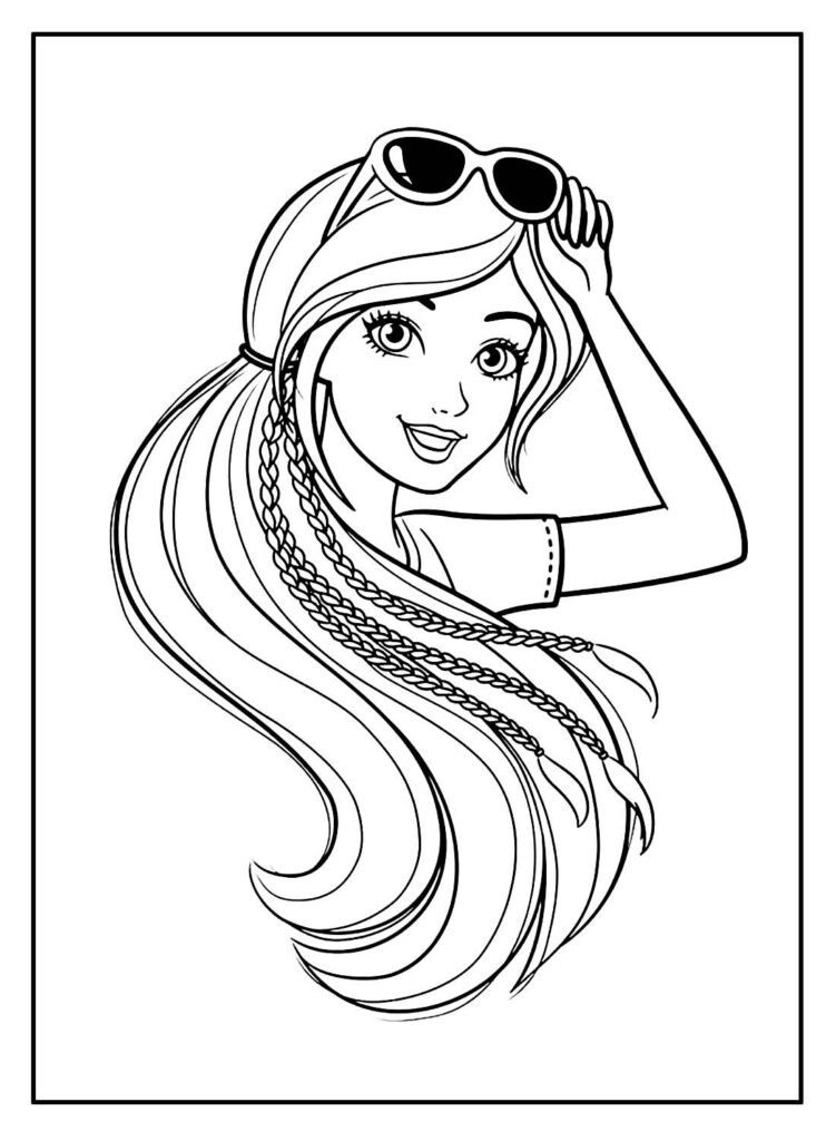 desenhos da barbie para colorir óculos