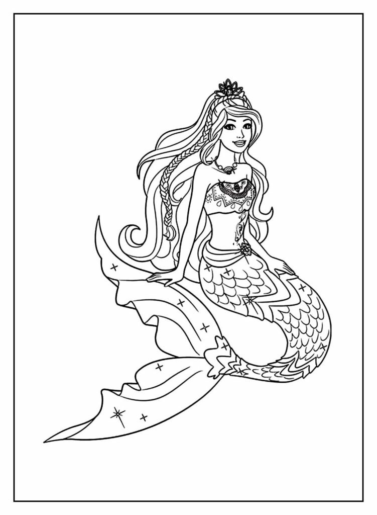 desenhos da barbie para colorir sereia mermaid