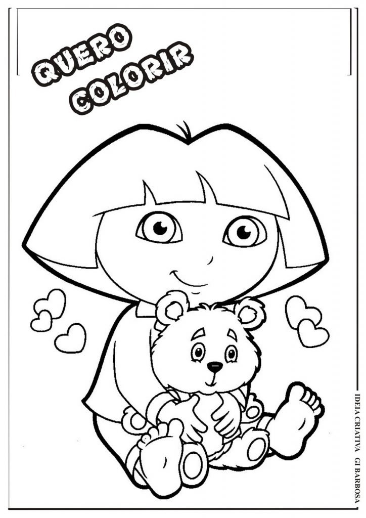 dora aventureira para colorir e pintar