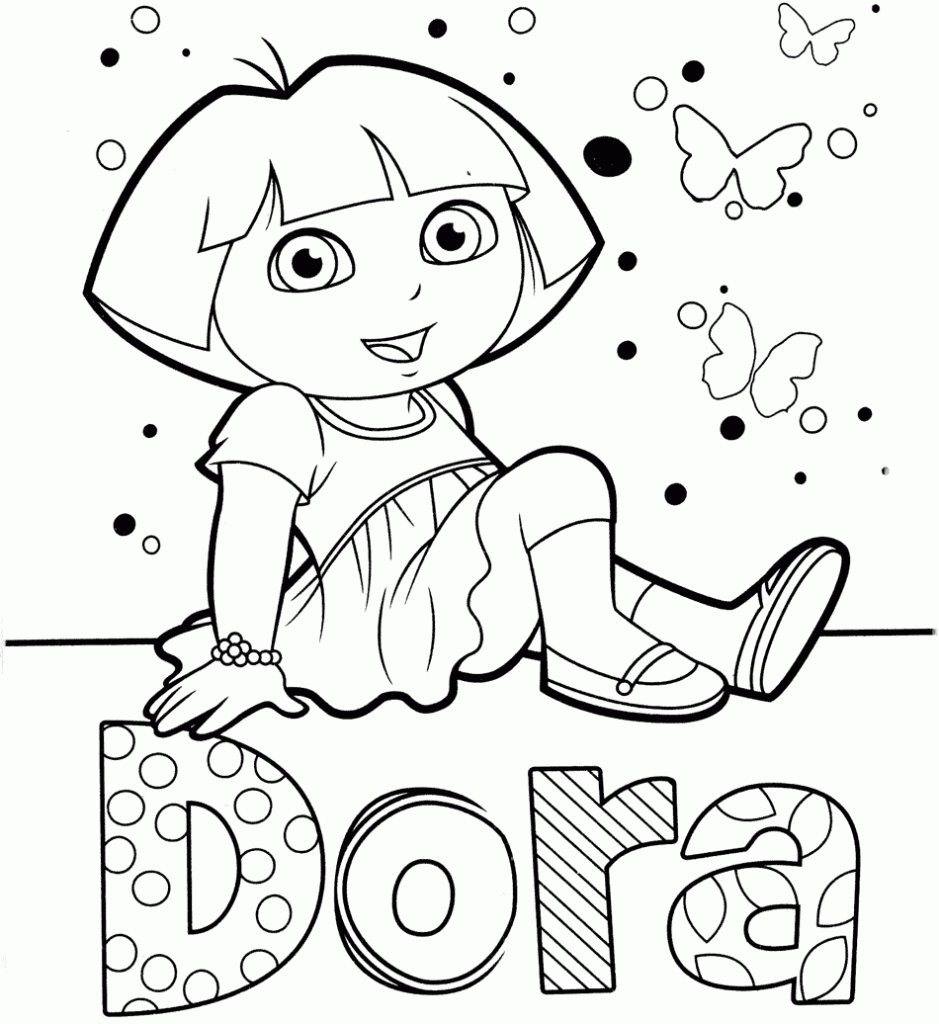 dora aventureira para colorir e pintar