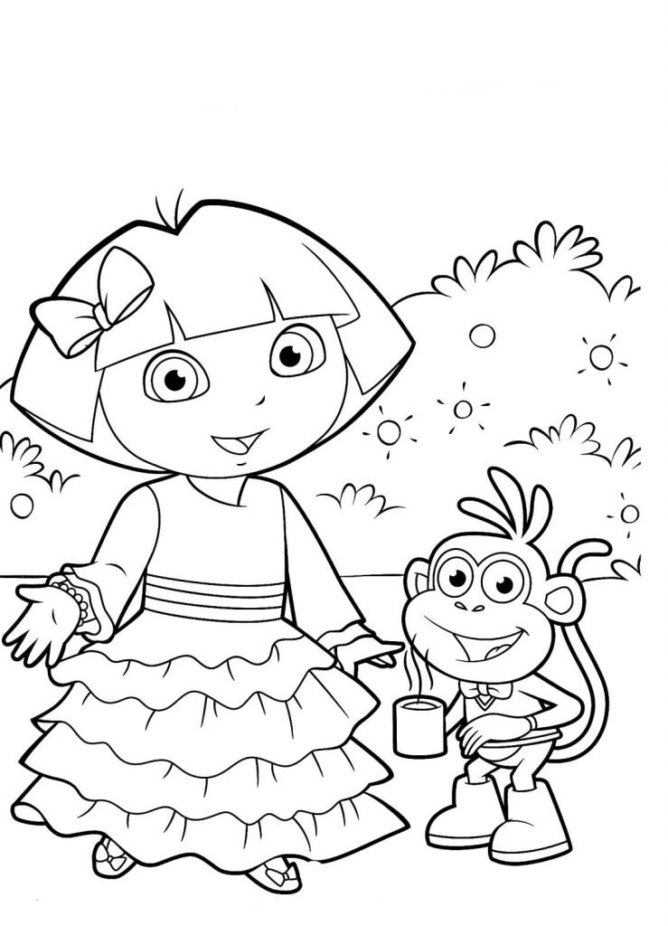 dora aventureira para colorir e pintar