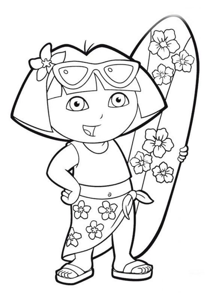 dora aventureira para colorir e pintar