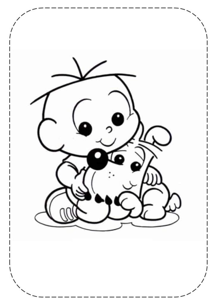 turma da monica para colorir e imprimir cebolinha baby bidu