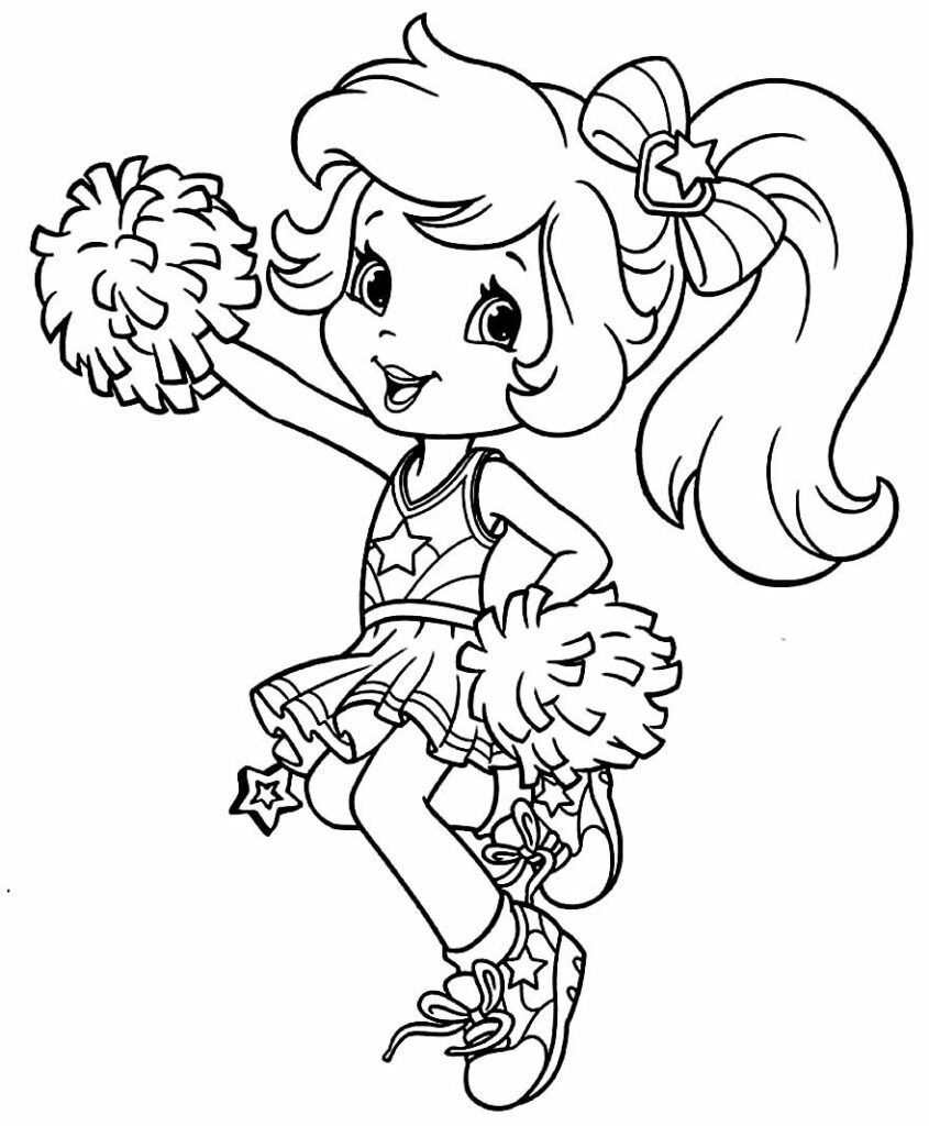 desenhos moranguinho para colorir cheerleader
