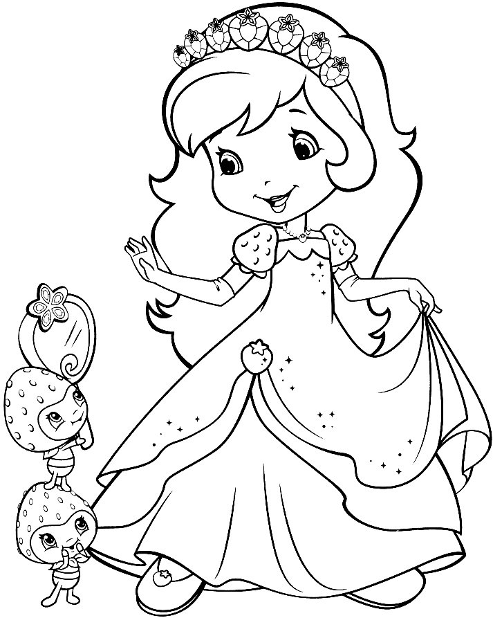 desenhos moranguinho para colorir princesa morangos