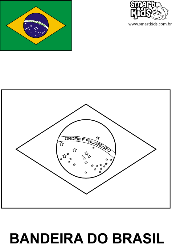Bandeira do Brasil para Colorir e Imprimir