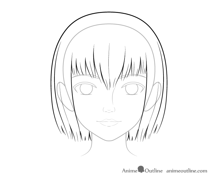 como desenhar um personagem de anime cabelo feminino 5