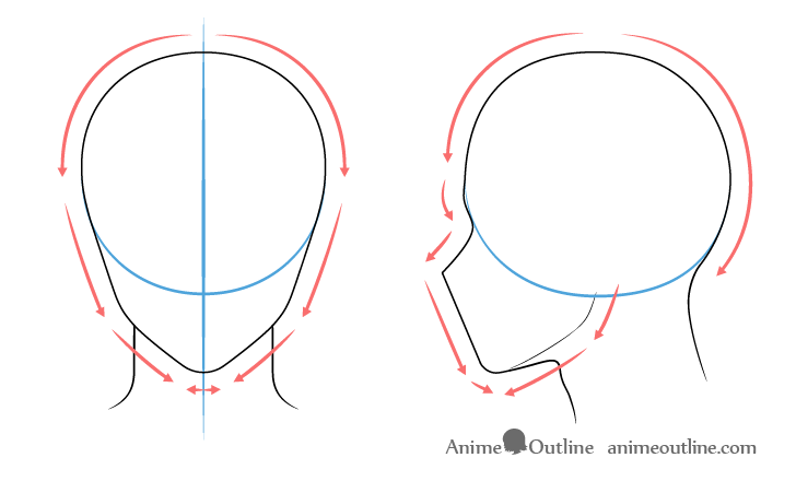 como desenhar um personagem de anime cabeça masculina
