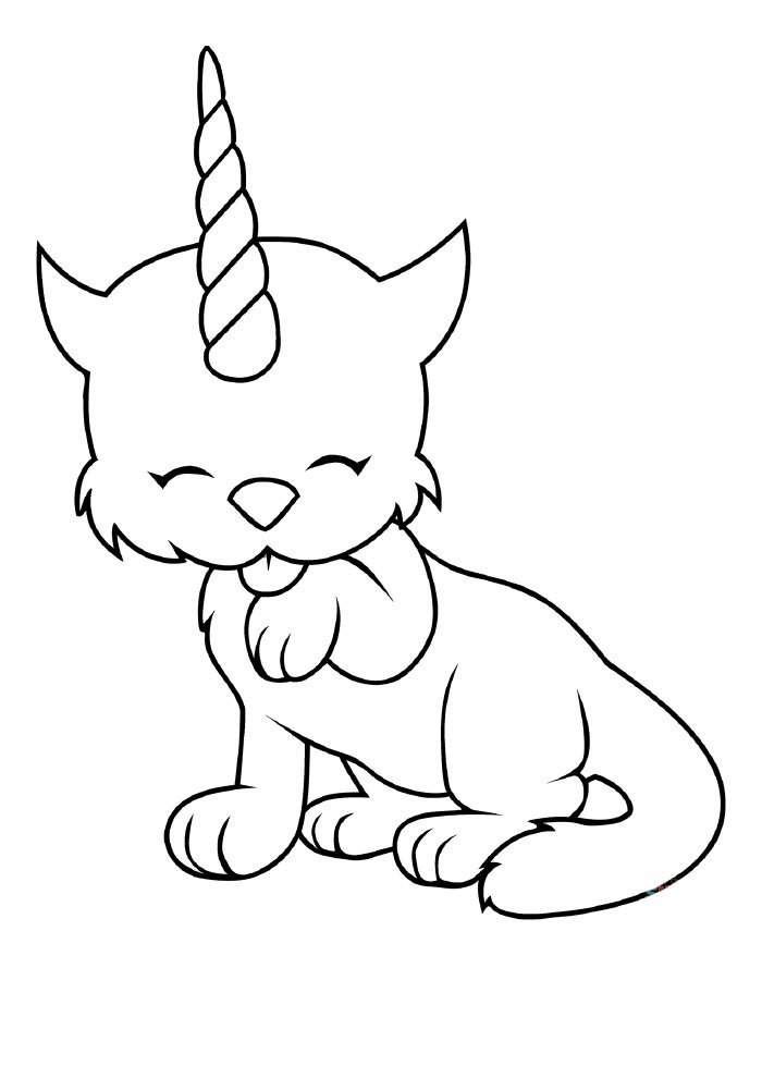 unicornio gato para colorir unicornio gato para colorir