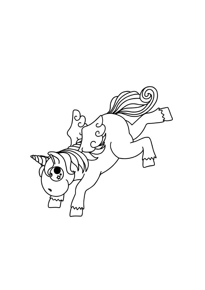 unicornio para colorir correndo