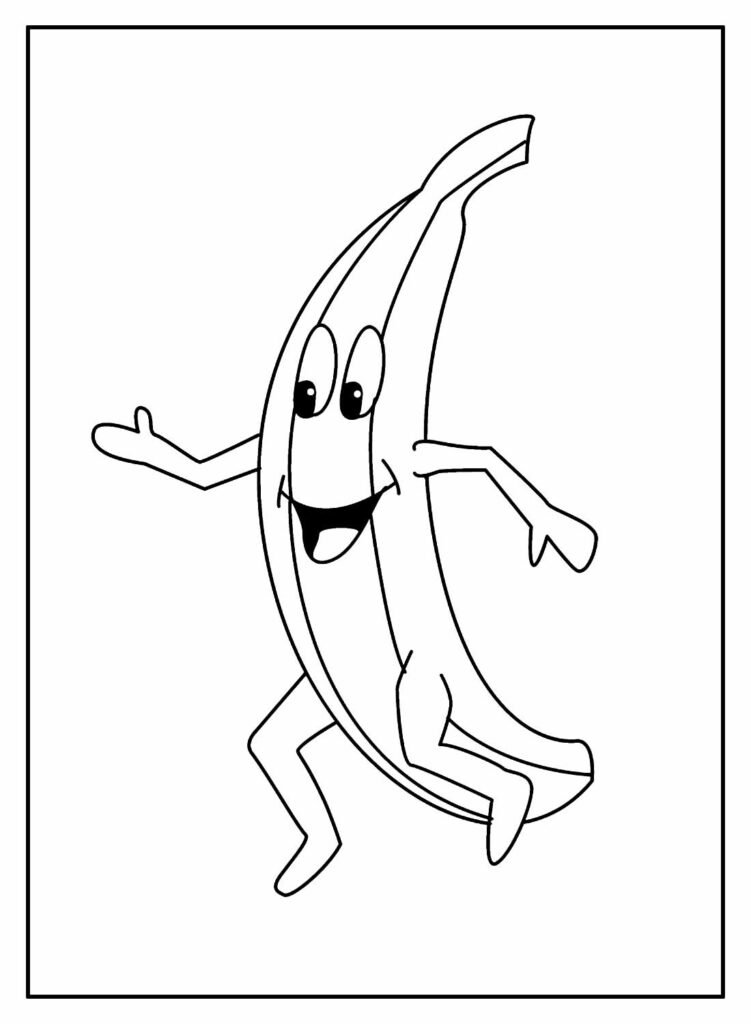 Desenho de Banana solitária para colorir