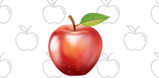 maçã para colorir