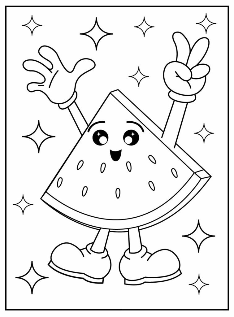 desenho de melancia para pintar e colorir 4