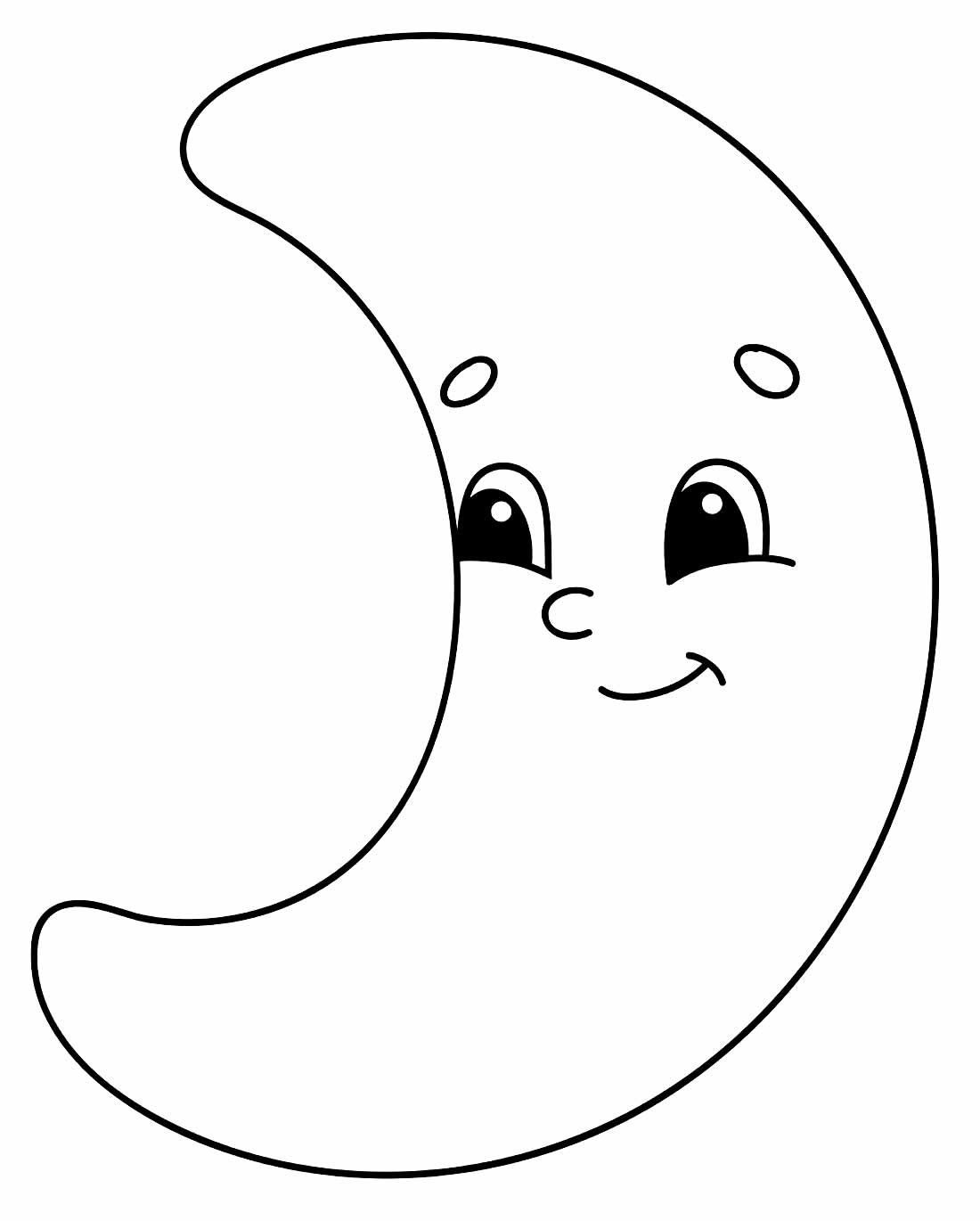 Lua para Colorir e Imprimir (Muito Fácil) - Aprender a Desenhar