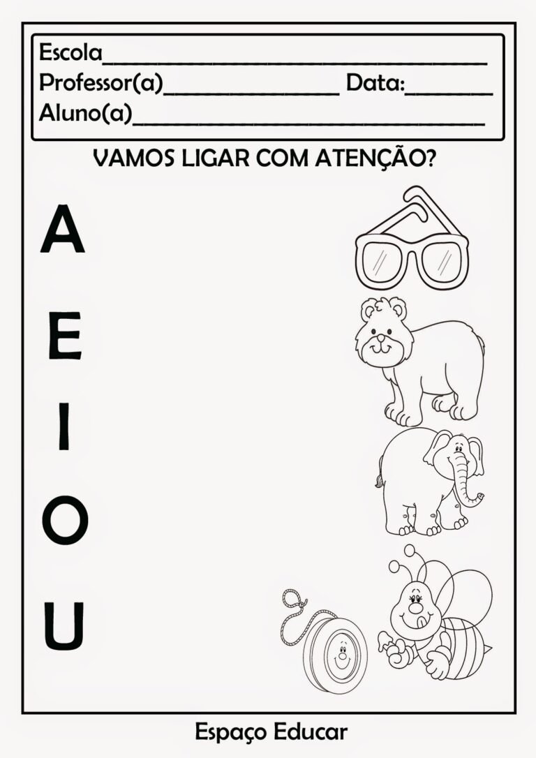 Vogais para Colorir e Imprimir (Muito Fácil) - Aprender a Desenhar