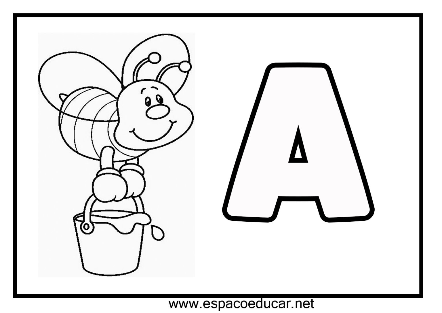 Vogal A para Colorir e Imprimir (Muito Fácil) - Aprender a Desenhar