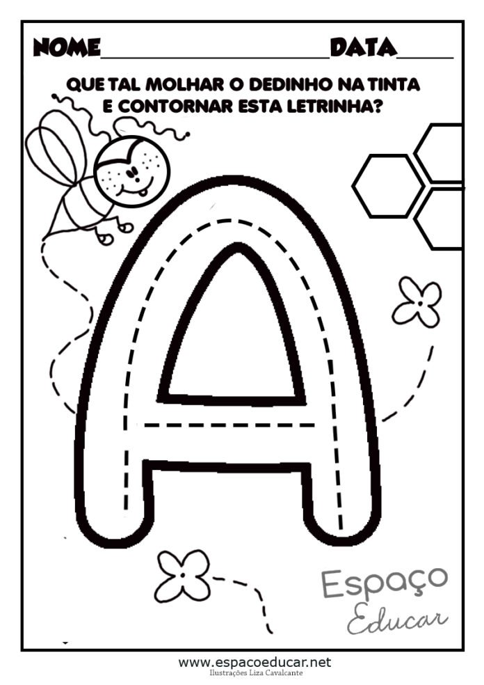 Vogal A para Colorir e Imprimir (Muito Fácil) - Aprender a Desenhar