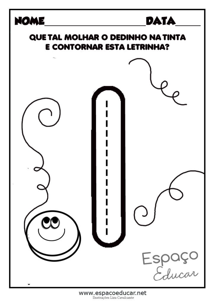 vogal i para colorir letrinha exercicio