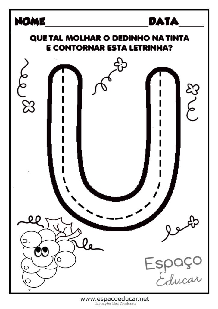 vogal u para colorir atividade