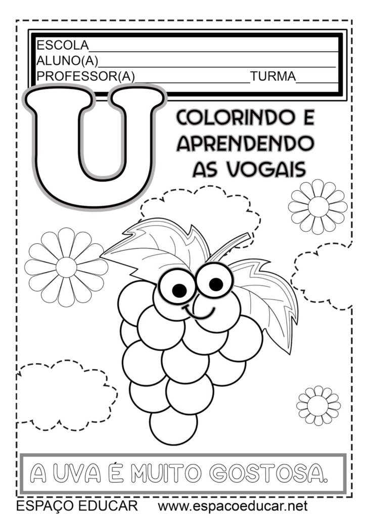 vogal u para colorir imagem