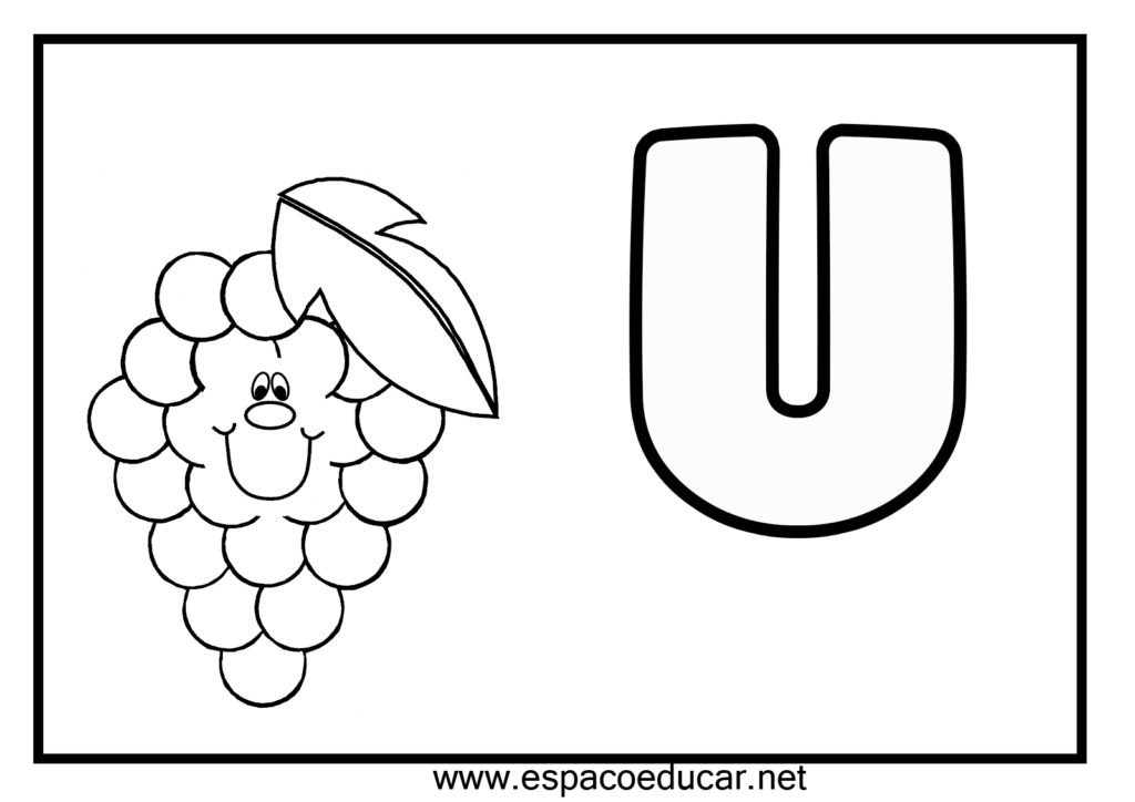 vogal u para colorir uva