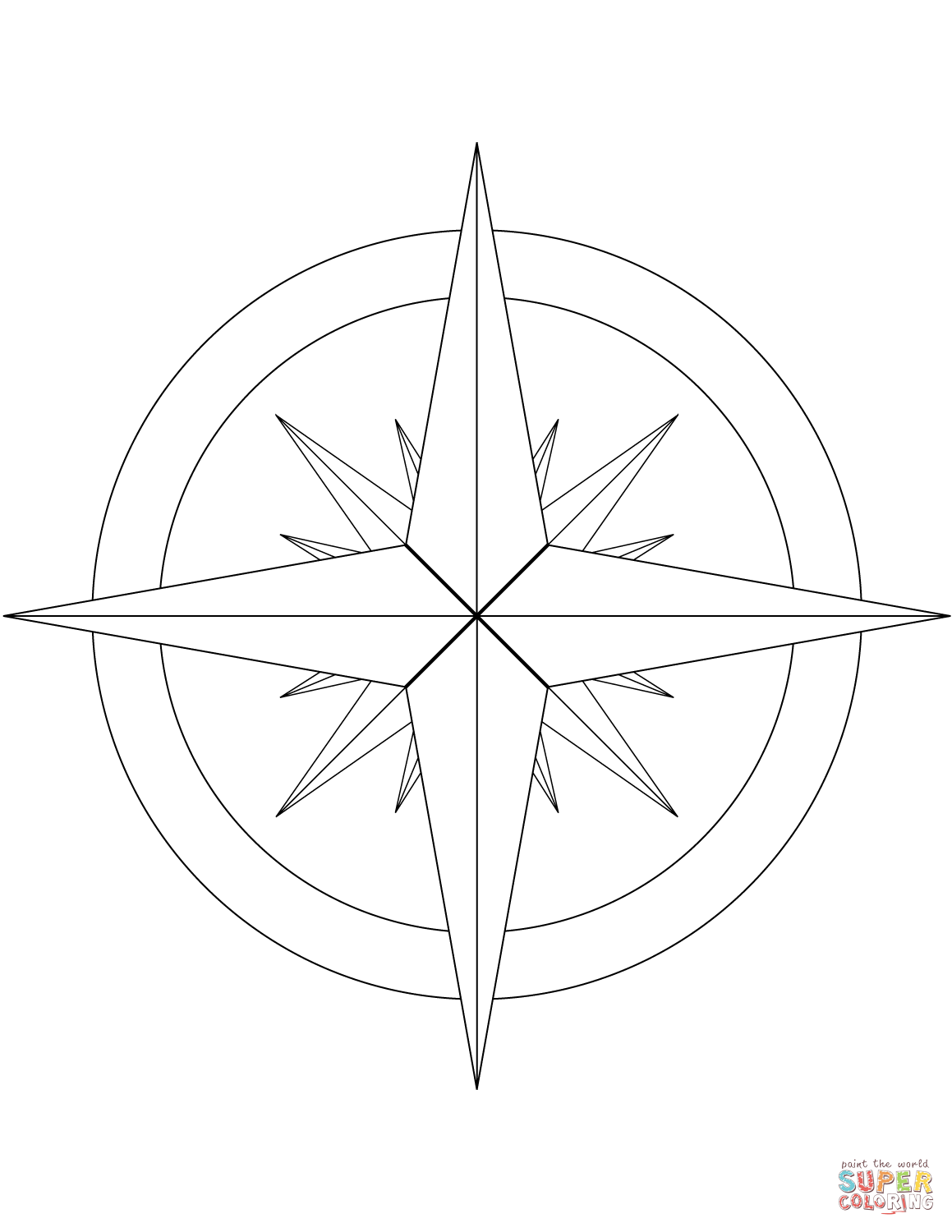 Rosa Dos Ventos Para Colorir E Imprimir Muito F cil Aprender A Desenhar
