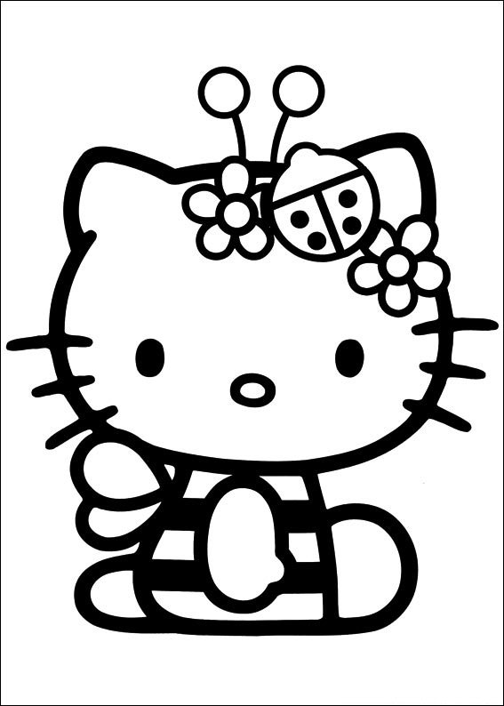 hello kitty para colorir abelha