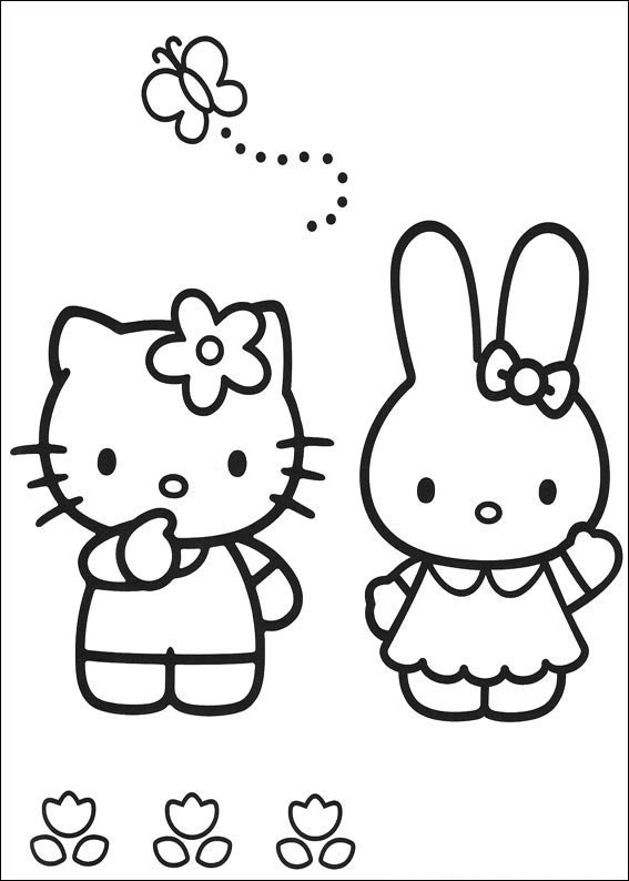 hello kitty para colorir amigas