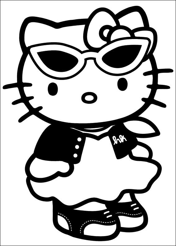 hello kitty para colorir anos 80