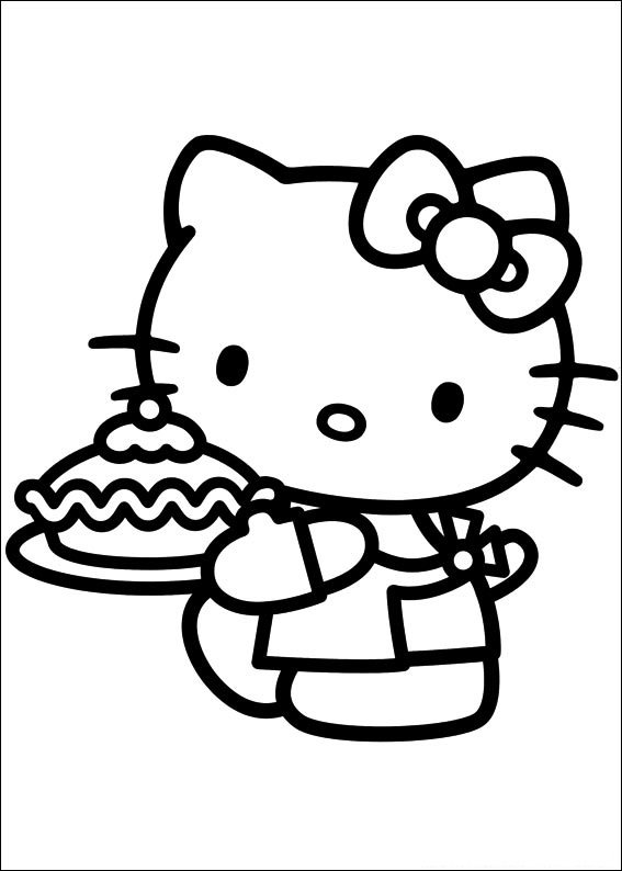 hello kitty para colorir bolo