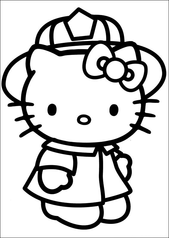 hello kitty para colorir bombeiro