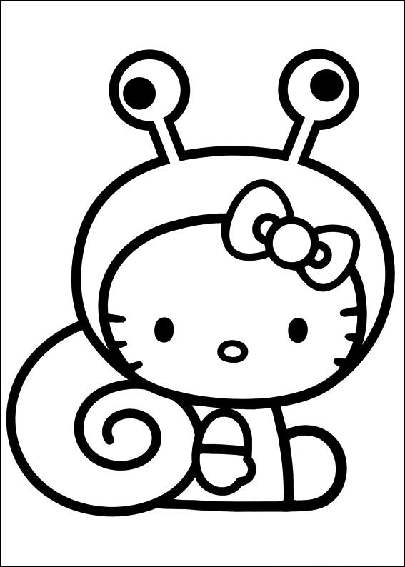 hello kitty para colorir caramujo