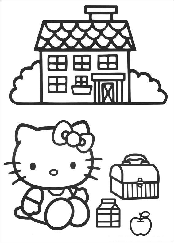 hello kitty para colorir casa