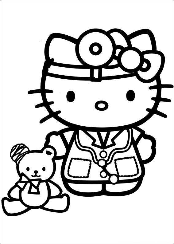 hello kitty para colorir doutora